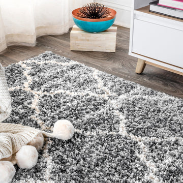 Susa Ogee Moroccan Trellis Shag Area Rug